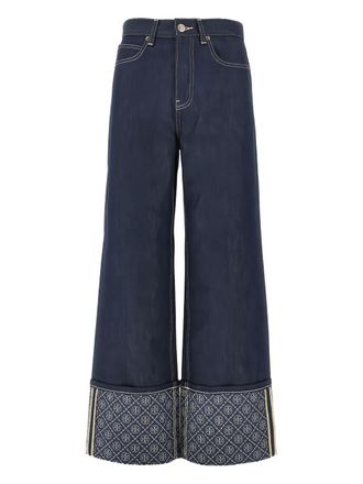 Tory Burch Tory Burch Jeans mit geradem Bein und Kontrastb&uuml;ndchen
