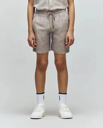 Psycho Bunny Kids Windcrest Linen Blend Drawstring Short 204 JUTE / Teen / XL/18-20