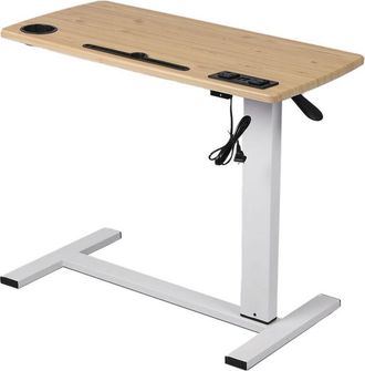Levede Standing Desk Height Adjustable Stand Over Bed Laptop Table Shelf Electric USB
