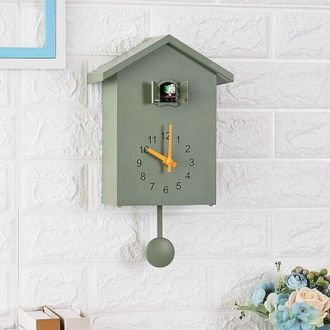 OEM Reloj De Pared De Estilo N&oacute;rdico, Reloj De Cuco Que Anuncia La Hora Junto A La Ventana, Reloj De Pared T60-1pcs-verde