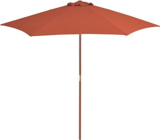 vidaXL Sombrilla De Jard&iacute;n Con Palo De Madera Terracota 270 Cm Vidaxl