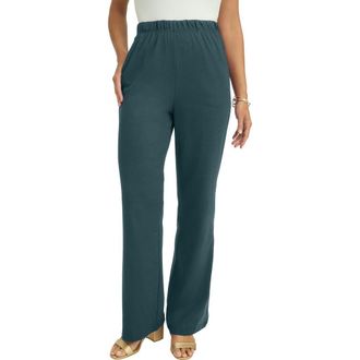 Jessica London Soft Ease Wide Leg Pant in Mystic Pine at Nordstrom, Size 3X
