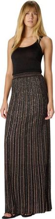 Missoni Long Skirt With Lam&eacute; Stripes in Black & Brown at Nordstrom, Size 42 It