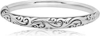 MAX + STONE Sterling Silver Filigree Bangle Bracelet 7 inch