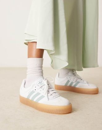 adidas Originals Sambae sneakers in white and light gray