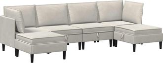 vidaXL Juego De Muebles De Sal&oacute;n 6 Uds. Crema Terciopelo Vidaxl