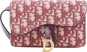 Dior Saddle Rectangular Oblique Canvas belt bag - Red