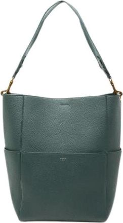 Celine Pre-owned Bucket Bags, female, Green, Size: ONE SIZE Pre-owned Leather Bucket Bag