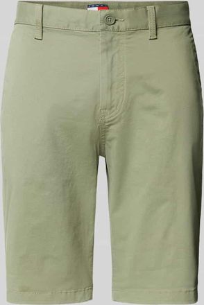 Tommy Jeans Slim Fit Chinoshorts aus Baumwoll-Mix Modell SCANTON in Oliv, Größe 31