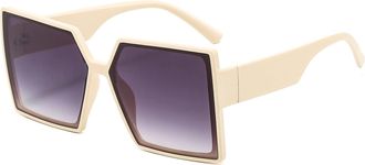 Generic Mens Square Sunglasses Outdoor Street Vacation Sunshade (Color : D, Size : Medium)