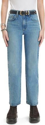 Favorite Daughter The Morgan Shortie High Waist Straight Leg Jeans in Santa Barbara at Nordstrom, Size 24