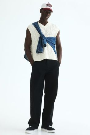 H&M Relaxed-fit Cotton Chinos in Black at Nordstrom, Size 40