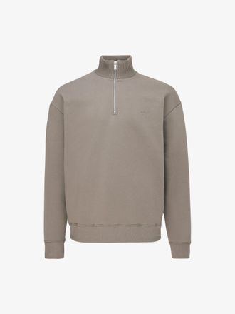 Genti Turtle Half Zip Sweater | Taupe