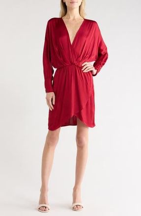 Young Fabulous & Broke Charlie Satin Long Sleeve Dress in Red Velvet at Nordstrom Rack, Size X-Small