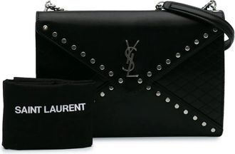Saint Laurent Hobo Bags - 2021 Quilted Lambskin Studded Monogram Gaby Should - Gr. unisize - in Schwarz - für Damen