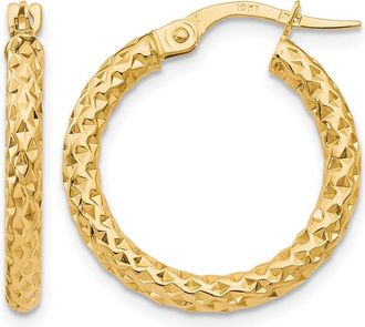 Diamond2Deal 10K Yellow Gold Round Shape Hoop Earrings