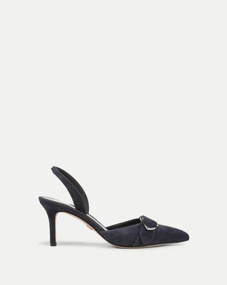 Veronica Beard Womens Loralyn Slingback Buckle Heel In Navy
