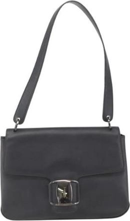 Ferragamo Pre-owned Vala Schoudertas - Dames - Vintage Schoudertas - Zwart - ONE Size - Leer - Vintage