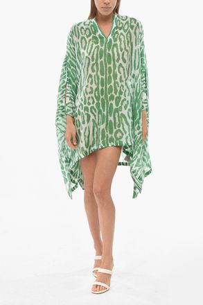 Tom Ford Cotton and Silk Mini Kaftan with Animalier Print Tom Ford