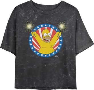 The Simpsons Juniors The Simpsons Festive Homer Portrait Graphic T-Shirt in Black at Nordstrom, Size Medium