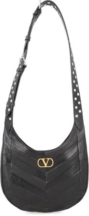 Valentino Garavani Kleine Hoboho Schoudertas - Dames - Schoudertassen - Zwart - ONE Size - Leer - Tassen