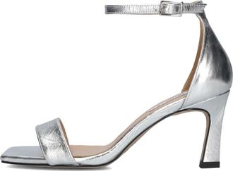 Notre-V Schoenen, Dames, Grijs, 38 EU, Leer, Zilveren Sandalen