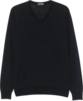 Drumohr Maglione con scollo a V - Blu