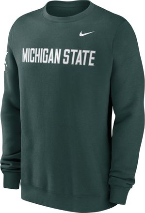 Nike Michigan State Sideline Club Nike Mens College Pullover Crew in Green | 02TT3EYMST-R0M