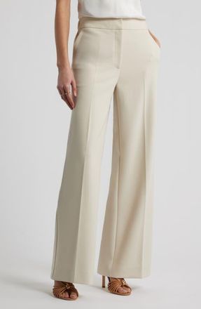 Nordstrom The Lennox Wide Leg Trousers in Beige Oatmeal at Nordstrom, Size 12