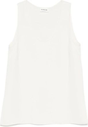 P.A.R.O.S.H. Mouwloze Cr&egrave;me Shirt met Zijgleuven - Dames - Tops zonder mouwen - Beige - L - Tops