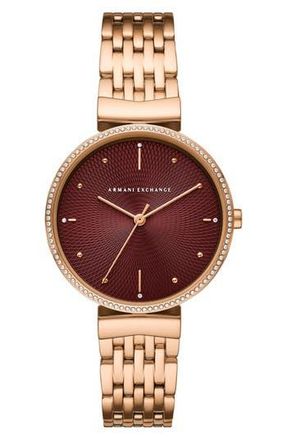 A|X Armani Exchange T-Bar Three-Hand Bracelet Watch, 36mm in Rose Gold at Nordstrom Rack