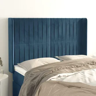 vidaXL Cabecero Con Orejas De Terciopelo Azul Oscuro 147x16x118/128 Cm Vidaxl