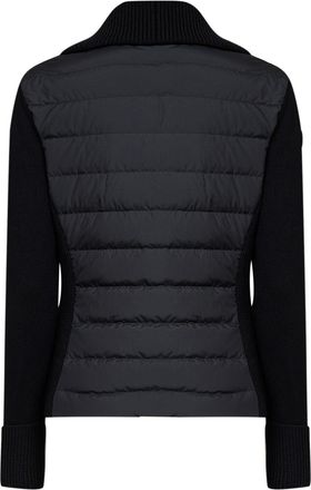 Moncler Wool-Knit Hybrid Padded Down Jacket - Black