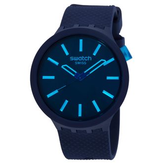 Swatch Indigo Glow Quartz Blue Dial Mens Watch SB05N113