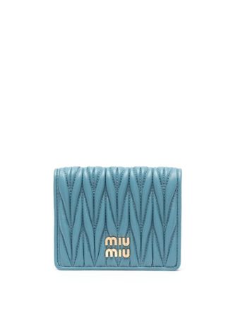 Miu Miu Matelass&eacute; portemonnee - Blauw