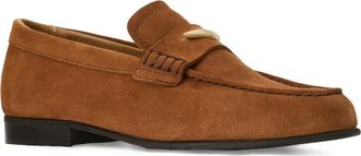 Aquatalia Elia Weatherproof Loafer in Cognac Suede at Nordstrom, Size 10.5