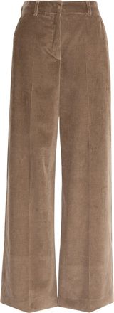 Weekend Wkdtania Brown Cotton Corduroy Wide-Leg Pants