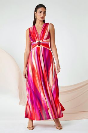 Ariella Ombre Buckle Detail Maxi Stretch Dress