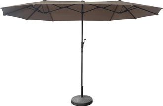 Happy Garden Sombrilla doble de 2 x 4 m en acero y tela de color topo