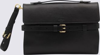 Moschino Black Leather Shoulder Bag