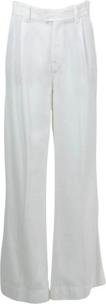 7 For All Mankind Pleated Trouser - female - 7 For All Mankind - Wide Trousers - White - W26 - Trousers