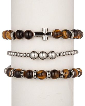Eyecandy LA Eye Candy La Titanium Agate Samuel Set Bracelet