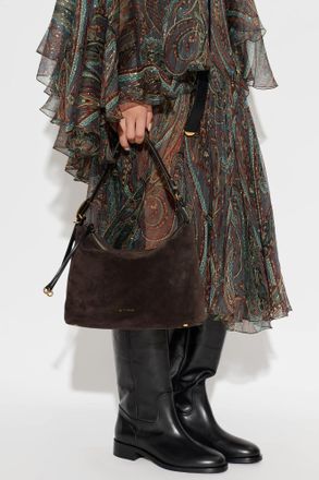Etro Suede Hobo M Bag, Womens, Brown