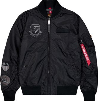 Alpha Industries Bomberjacke ALPHA INDUSTRIES MA-1 TT Flying Tigers Light, Herren, Gr. XXL, schwarz, Obermaterial: 100% Nylon, Futter: 100% Nylon, Rib: 99% Polyester, 