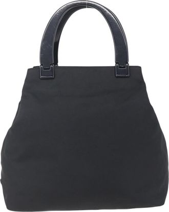 Prada Vintage Handbag Tessuto Black Nylon Handbag (Pre-Owned)