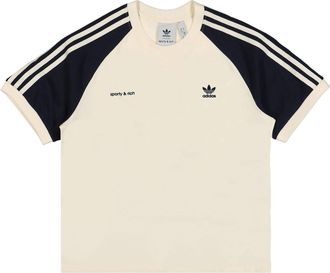 adidas (WMNS) adidas x Sporty & Rich T-shirt Cream White Navy IN5251