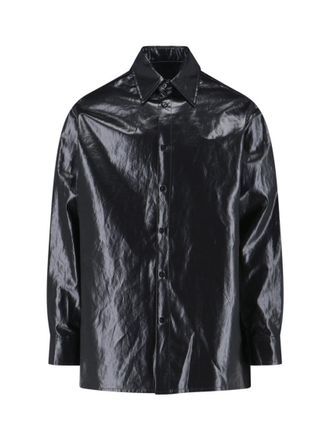 Maison Margiela Button-Up Black Shirt With Tailored Fit And Pointed Collar