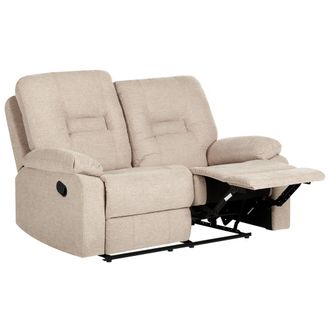 Beliani Beliani - Sill&oacute;n Reclinable De Poli&eacute;ster Beige Reposapi&eacute;s Respaldo Bergen