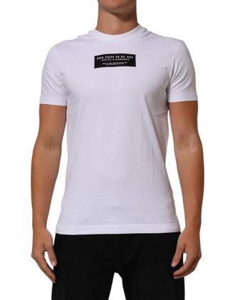Dolce & Gabbana Logo-Print Cotton T-Shirt - White