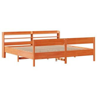 Berkfield Home Decorative Bed Frame Frame Wax Brown 180x200 cm Super King Solid